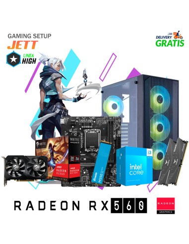 PC GAMER JETT INTEL I3-14100F 16GB 500GB SSD T. VIDEO RX 560 4GB