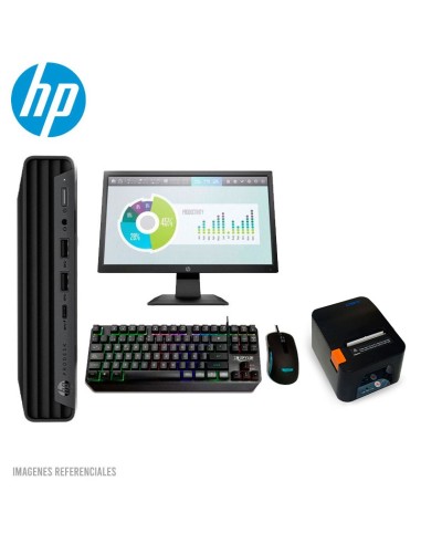 COMBO EMPRENDEDOR HP 400 G6 MINI I5-10500T 19.5 HD + TICKETERA POS-87