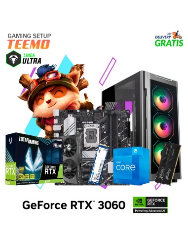 PC GAMER TEEMO I5 12400F 16GB 500GB SSD GEFORCE RTX 3060 12GB