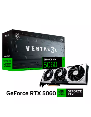 TARJETA DE VIDEO MSI RTX 5060 8GB VENTUS 3X OC GDDR7 ( 912-V537-035 ) 128 BITS