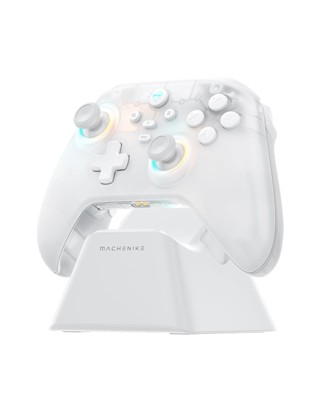 GAMEPAD MACHENIKE G3 V2 WHITE ( G3 V2 ) BASE RECARGABLE | WIRED - WIRELESS - BLUETOOTH | LED-RGB