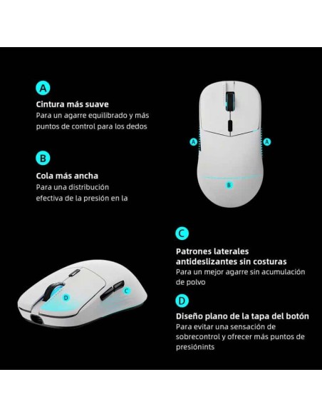 MOUSE GAMER THUNDEROBOT ML7 BLANCO WIRELESS| SENSOR PAW 3311| 12K DPI