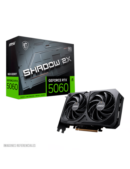 TARJETA DE VIDEO MSI RTX 5060 8GB GDDR7 SHADOW 2X OC ( 912-V537-038 ) 128 BIT