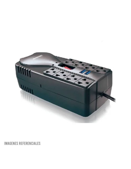 ESTABILIZADOR AVATEC 8 TOMAS ( AVA-1200UB ) 1200VA/600W | 2 USB