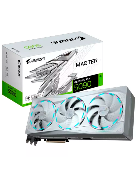 TARJETA DE VIDEO GIGABYTE GEFORCE RTX 5090 32GB GDDR7 AOURUS MASTER ICE ( GV-N5090AORUSM ICE-32GD 1.0 ) 512 BIT