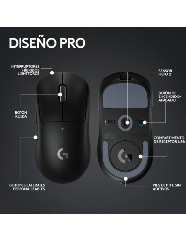 MOUSE LOGITECH PRO X SUPERLIGHT 2 (910-006629)...