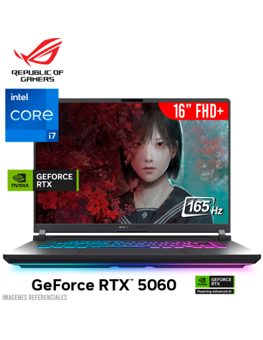 LAPTOP GAMER ASUS ROG STRIX G16 G615JMR-AS74 I7-14650HX 16GB 1TB SSD GEFORCE RTX 5060 8GB 16 FHD+ 165HZ WINDOWS 11
