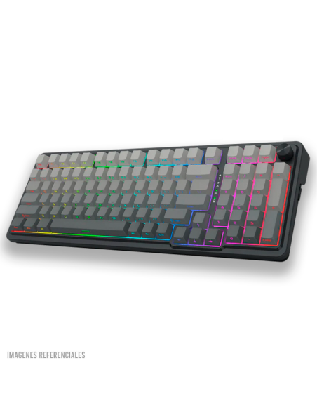 TECLADO GAMER REDRAGON EISA PRO (K686SP-RGB-PRO) SWITCH LEOPARD L| WIRED- WIRELESS- BT| LED-RGB| BLACK DEGRADADO