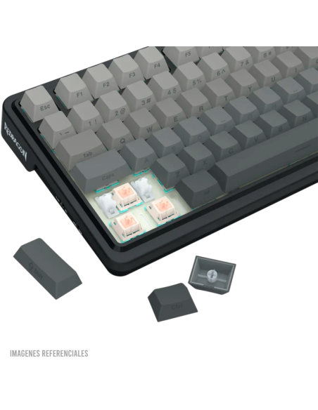 TECLADO GAMER REDRAGON EISA PRO (K686SP-RGB-PRO) SWITCH LEOPARD L| WIRED- WIRELESS- BT| LED-RGB| BLACK DEGRADADO