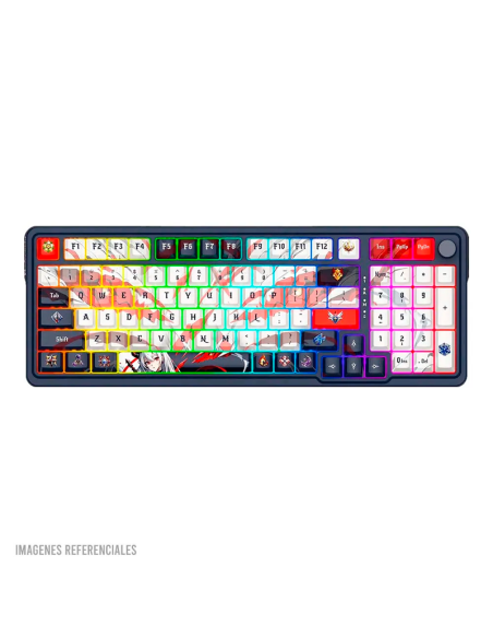 TECLADO GAMER REDRAGON EISA VERSION ANIME (K686AK-RGB-PRO) SWITCH VERDE MENTA| WIRED- WIRELESS- BT| LED RGB
