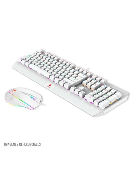 KIT GAMER ANTRYX GC-5100 TECLADO + MOUSE (AGC-5100WRE-SP) WHITE | SWITCH RED | LED-RAINBOW