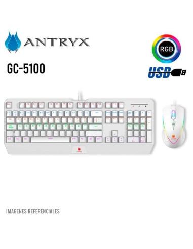 KIT TECLADO + MOUSE ANTRYX GC-5100 WHITE ( AGC-5100WRE-SP ) GAMING | SWITCH RED
