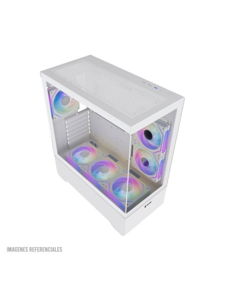 CASE GAMER HALION JUPITER K04 WHITE ( JUPITER-K04-WH ) S/FUENTE | VIDRIO TEMPLADO | 6 LED-ARGB