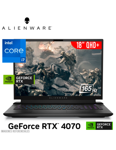 LAPTOP GAMER DELL ALIENWARE 18 I7-14700HX 40GB 2TB SSD GEFORCE RTX 4070 8GB 18 QHD+ 165HZ WINDOWS 11 (PYVV3)