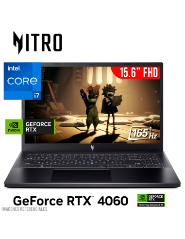 LAPTOP GAMER ACER ANV15-51-77DQ I7-13620H 32GB DDR5 512GB SSD GEFORCE RTX 4060 8GB 15.6 FHD 165HZ WINDOWS 11