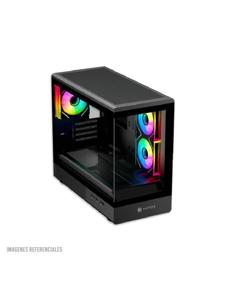 CASE ANTRYX FX-630M BLACK ( AC-FX630MK ) S/FUENTE | PANEL VIDRIO | LED-ARGB