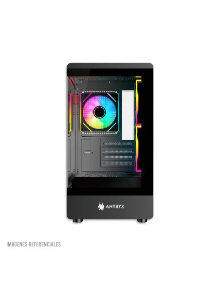 CASE ANTRYX FX-630M BLACK ( AC-FX630MK ) S/FUENTE | PANEL VIDRIO | LED-ARGB
