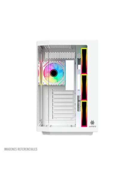 CASE ANTRYX FX 800 WHITE ( AC-FX800W ) S/FUENTE | VIDRIO TEMPLADO| USB-C | LED-ARGB