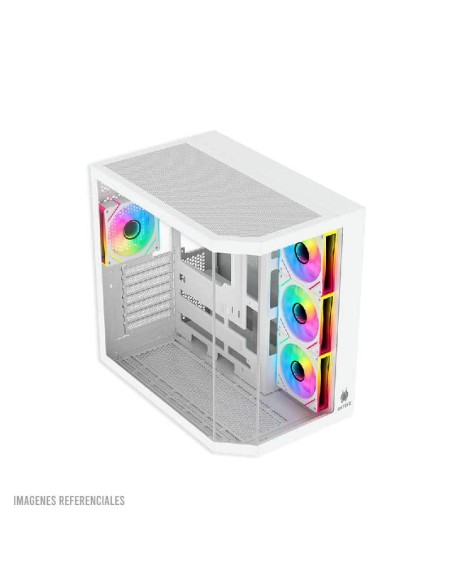 CASE ANTRYX FX 800 WHITE ( AC-FX800W ) S/FUENTE | VIDRIO TEMPLADO| USB-C | LED-ARGB