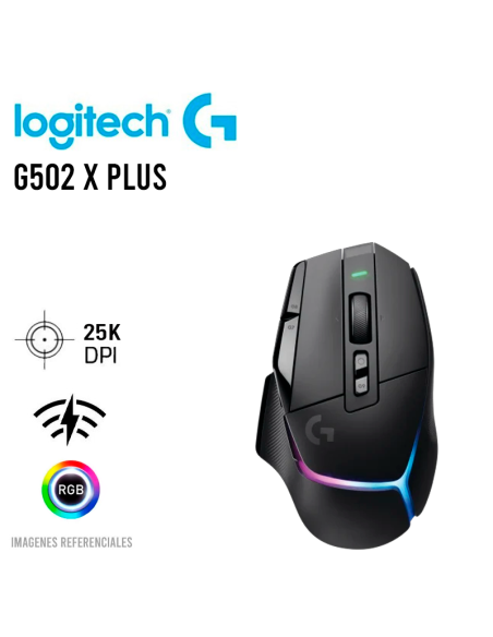 MOUSE GAMER LOGITECH G502 X PLUS LIGHTSPEED (910-006161) HERO 25K | LED-RGB