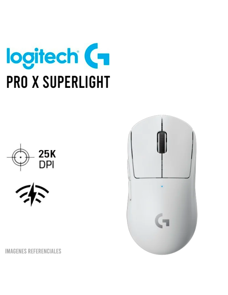 MOUSE GAMER LOGITECH G PRO X SUPERLIGHT WHITE LIGHTSPEED (910-005940) WIRELESS | HERO 25K DPI