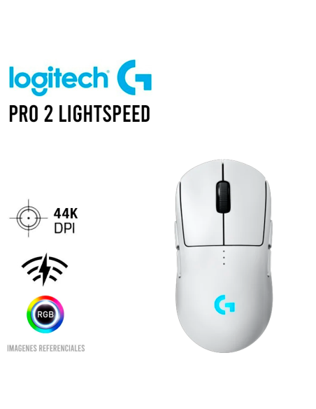 MOUSE LOGITECH G PRO 2 LIGHTSPEED WIRELESS WHITE (910-007290) 44.000 DPI| HERO 2| RGB