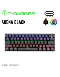 TECLADO T-DAGGER ARENA BLACK (T-TGK321-BR SP) GAMING|...