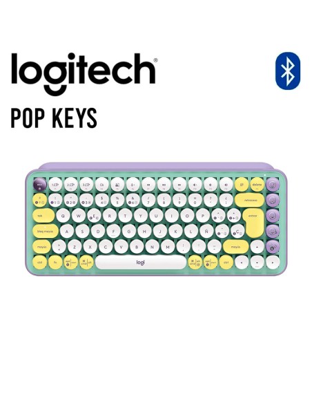 TECLADO LOGITECH POP KEYS MULTI-DEVICE WIRELESS/BT FRESH VIBE 920-010714