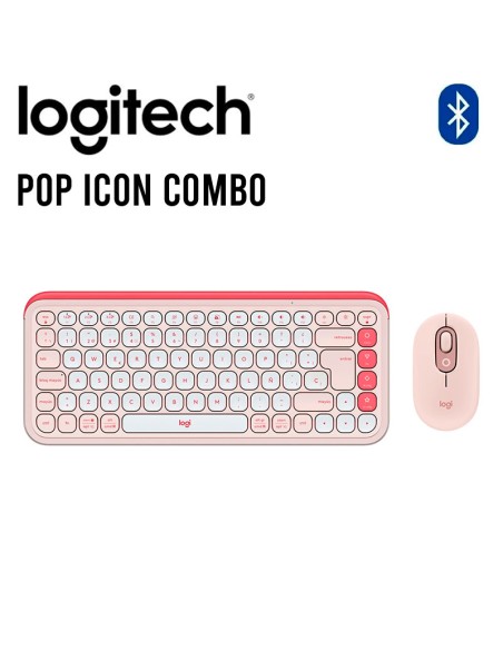 TECLADO LOGITECH + MOUSE POP ICON SP BLUETOOTH|WIRELESS|COPILOT|ROSA (920-013053)