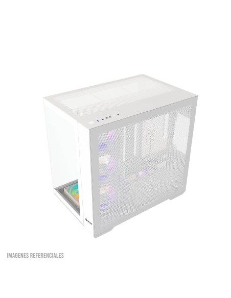CASE GAMER HALION FISH TANK C708 WHITE ( C708 ) S/FUENTE | VIDRIO TEMPLADO | 6 LED-ARGB