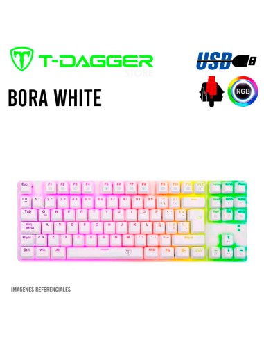 TECLADO T-DAGGER BORA WHITE