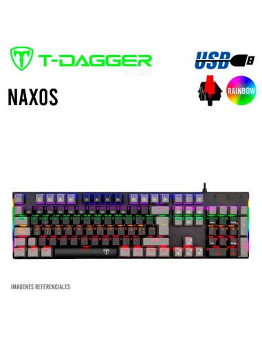 TECLADO T-DAGGER NAXOS RAINBOW