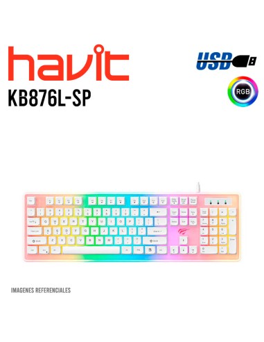 TECLADO HAVIT KB876L-SP WHITE