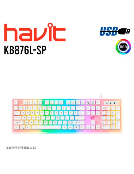 TECLADO HAVIT KB876L-SP WHITE