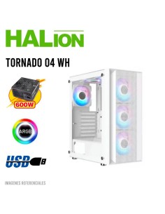CASE GAMER HALION TORNADO-04 WHITE ( TORNADO 04 WH ) 600W...