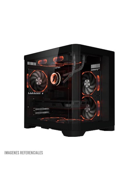 CASE 1ST PLAYER UV5 BLACK ( 1S-CA1ST-UV5 ) SIN FUENTE | VIDRIO TEMPLADO | LED-RGB