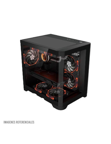 CASE 1ST PLAYER UV5 BLACK ( 1S-CA1ST-UV5 ) SIN FUENTE | VIDRIO TEMPLADO | LED-RGB