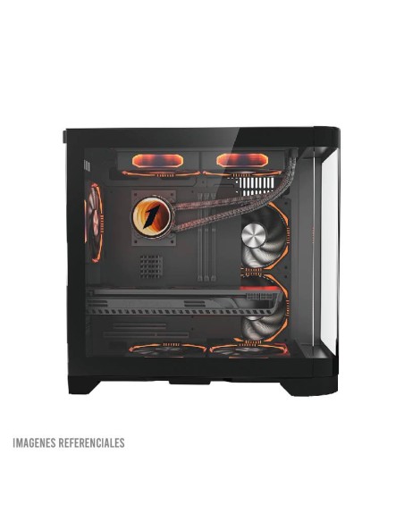 CASE 1ST PLAYER UV5 BLACK ( 1S-CA1ST-UV5 ) SIN FUENTE | VIDRIO TEMPLADO | LED-RGB