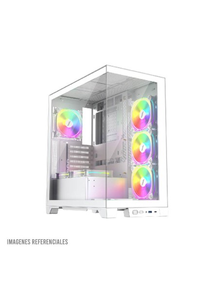 CASE 1ST PLAYER MI8 WHITE ( 1S-CA1ST-MI8 ) SIN FUENTE | VIDRIO TEMPLADO | LED-RGB