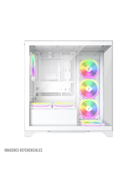 CASE 1ST PLAYER MI8 WHITE ( 1S-CA1ST-MI8 ) SIN FUENTE | VIDRIO TEMPLADO | LED-RGB