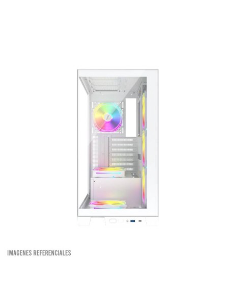 CASE 1ST PLAYER MI8 WHITE ( 1S-CA1ST-MI8 ) SIN FUENTE | VIDRIO TEMPLADO | LED-RGB