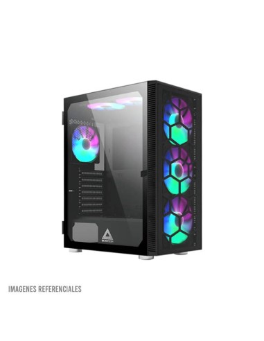 CASE MONTECH X3 GLASS BLACK S/FUENTE|VIDRIO...