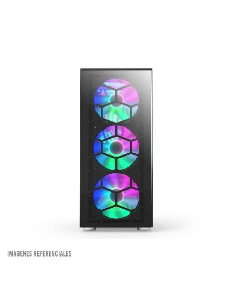 CASE MONTECH X3 GLASS S/FUENTE|VIDRIO TEMPLADO|LED-RGB|NEGRO