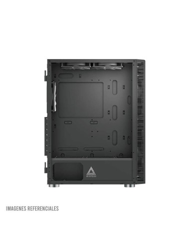CASE MONTECH X3 GLASS BLACK S/FUENTE|VIDRIO...