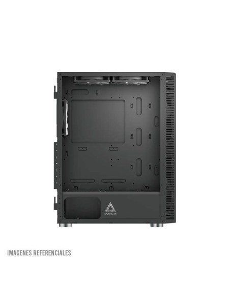 CASE MONTECH X3 GLASS BLACK S/FUENTE|VIDRIO TEMPLADO|LED-RGB|NEGRO