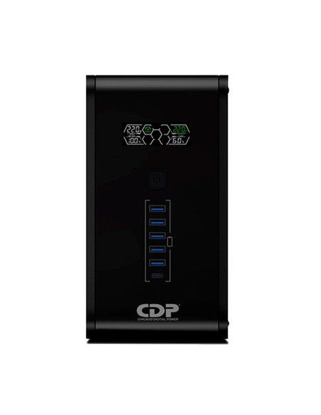 UPS CDP 1200VA/720W (R-SMART1210I) 10 TOMAS | 5 USB-A|USB-C | NEGRO