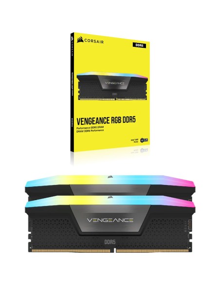 MEMORIA RAM CORSAIR VENGEANCE RGB 32GB(2X16GB) DDR5 6400MHZ(CMH32GX5M2B6400C36)