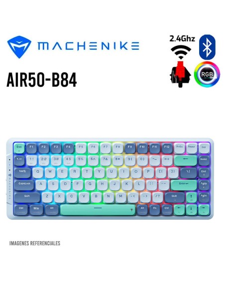 TECLADO GAMER MACHENIKE AIR50-B84 ( AIR50-B84W ) SWITCH RED | LED-RGB
