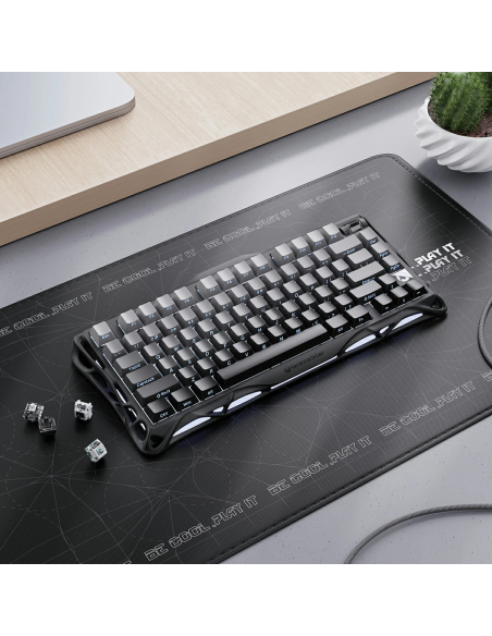 TECLADO GAMER GRAVASTAR MERCURY K1 ( GSK1-GBLK ) WIRELESS - BT - WIRED | SWITCH KAILH CHERRY PINK LINEAR | LED-RGB