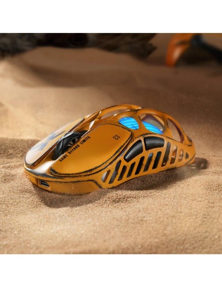 MOUSE GAMER GRAVASTAR MERCURY XPRO (GSXPRO-YLW) WIRELESS - BT - WIRED | PAW3950 - 32K DPI | BATTLE WORN YELLOW | LED-RGB